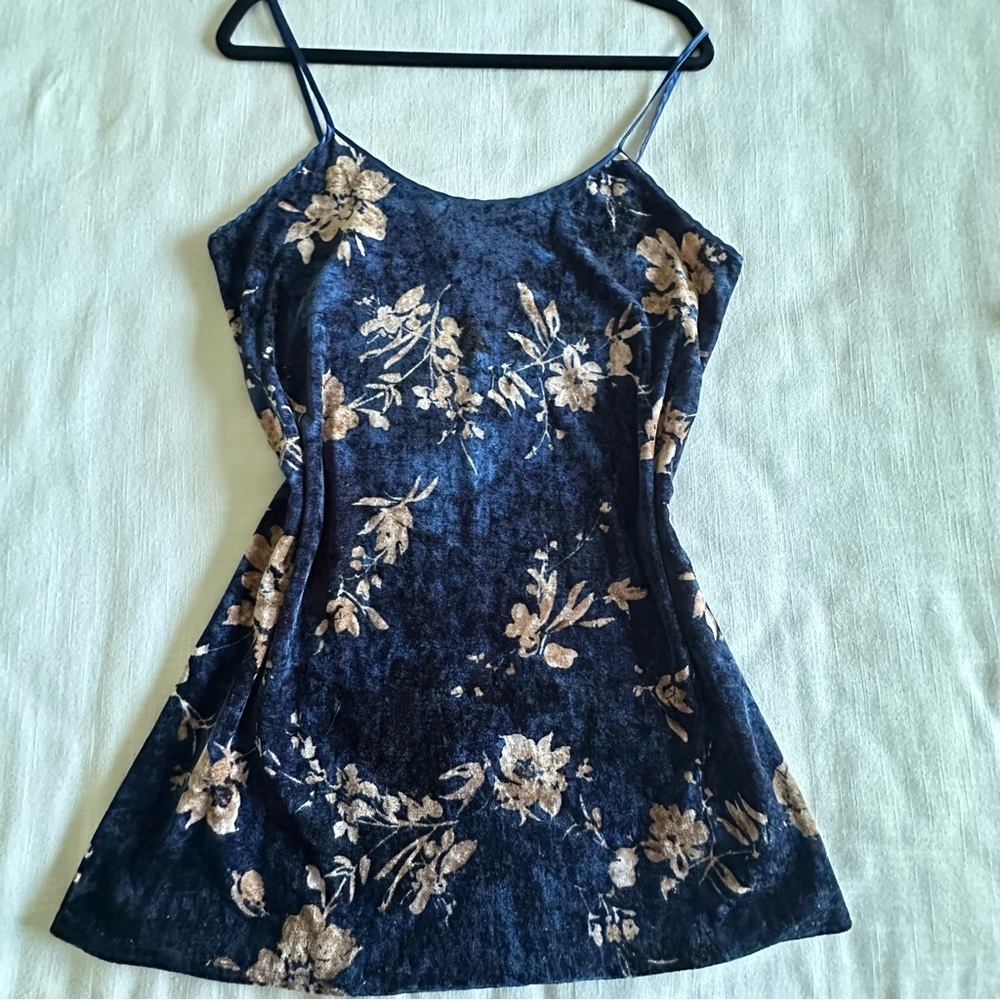Vtg Secret Treasures Slip Dress Womens M  Velvet Floral Romantic Fairy Grunge